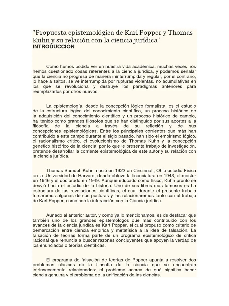 Karl Popper Y Thomas Kuhn | Descargar Gratis PDF | Karl Popper | Science