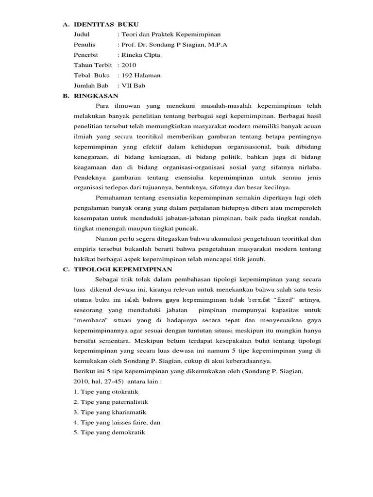 RINGKASAN BUKU Prof - Dr. Sondang P Siagian, M.P.A