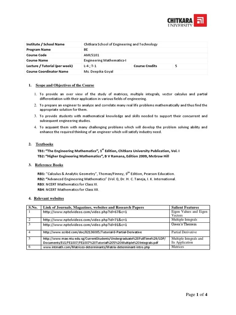 11536 Engineering Maths I Aml5101 1 Derivative Divergence