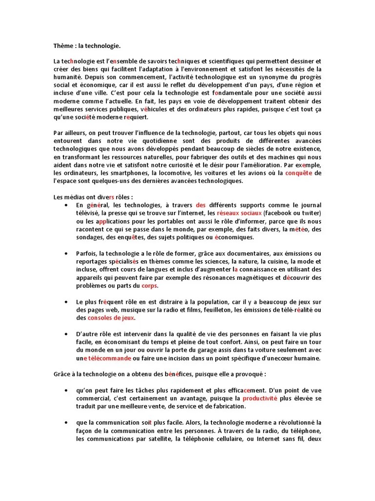 Theme La Technologie