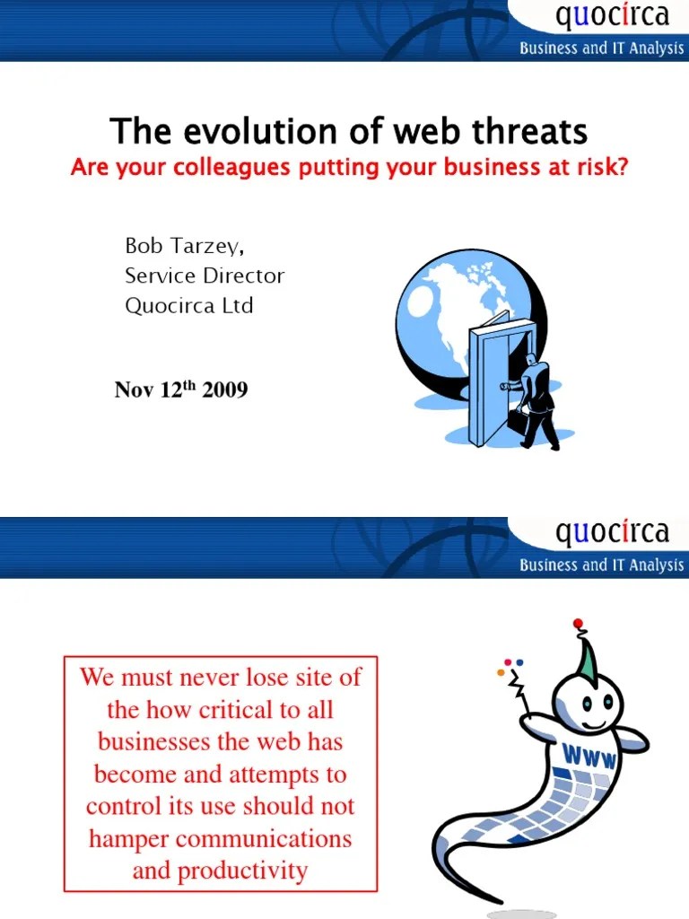 The Evolution Of Web Threats - Are Your Colleagues Putting Your ...