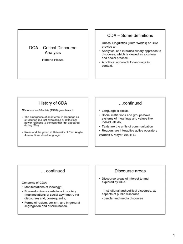 DCA - Critical Discourse Analysis | PDF | Ideologies | Linguistics