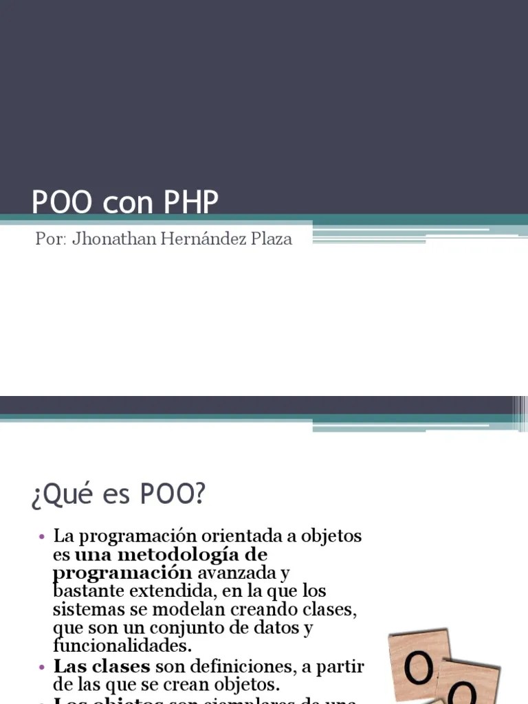 Tema 02 - POO Con PHP | PDF | Programación Orientada A Objetos ...