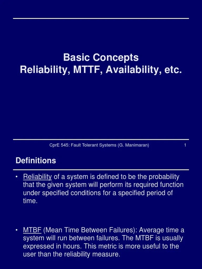 Basic-Concepts MTBF | PDF | Reliability Engineering | Applied Mathematics