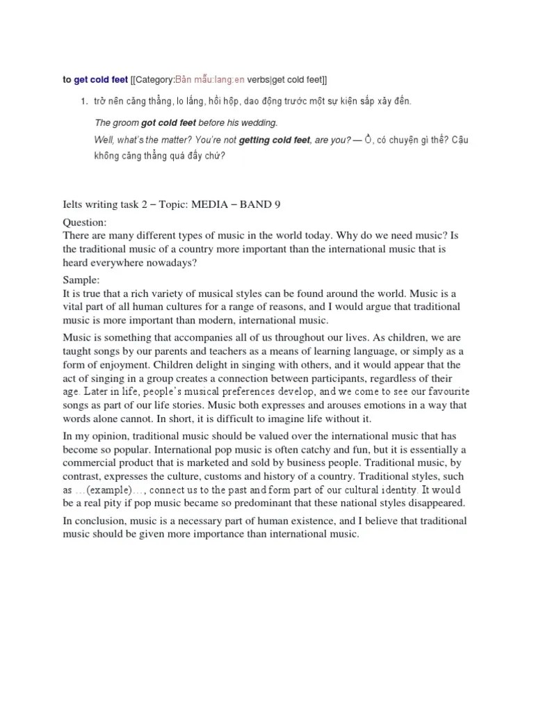 Ielts Writing Task 2 | PDF | Folk Music | Pop Music