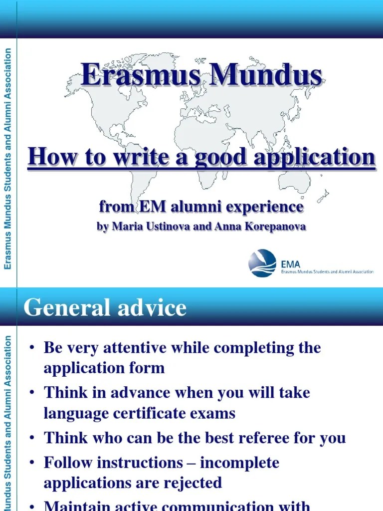 Erasmus Mundus: How To Write A Good Application | PDF | Web Page ...