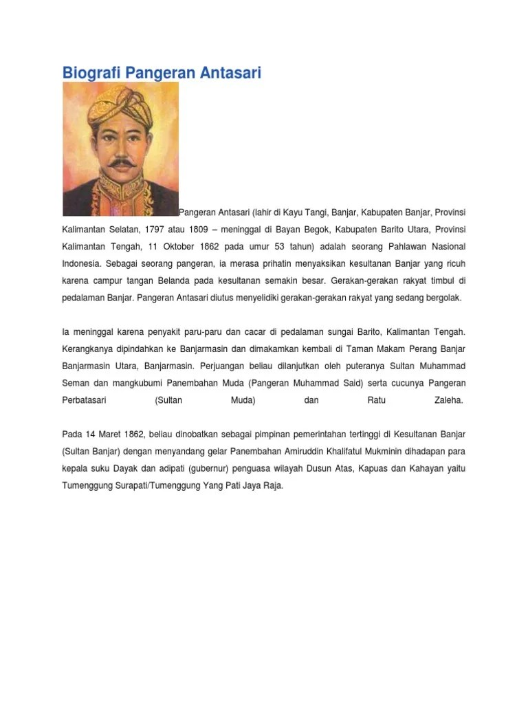Biografi Pangeran Antasari | PDF