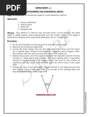 Survey Lab Manual Diploma Surveying Angle