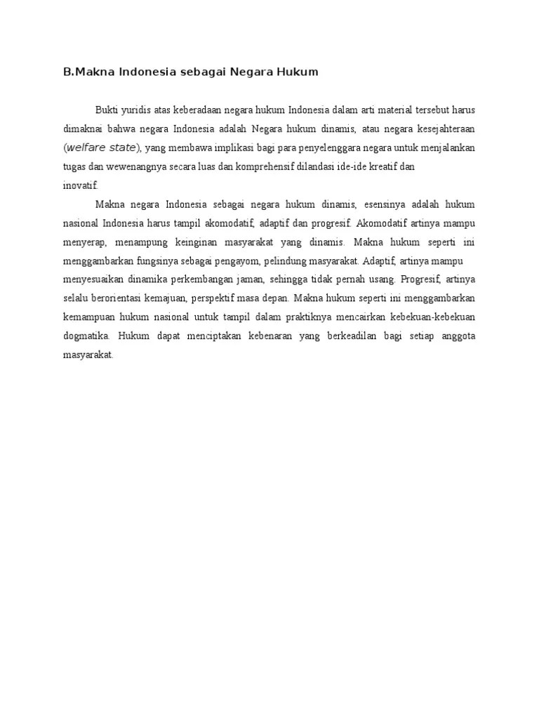 Makna Indonesia Sebagai Negara Hukum | PDF