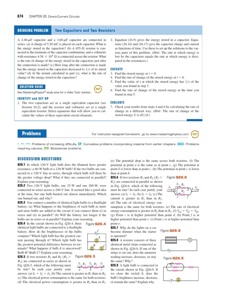 Physics Ii Problems 49 Pdf Series And Parallel Circuits