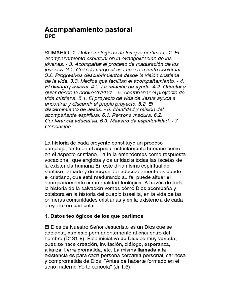 Guía Sobre El Acompañamiento Espiritual En La Maduración De La Fe De Los Jóvenes | PDF | Fe | Jesús