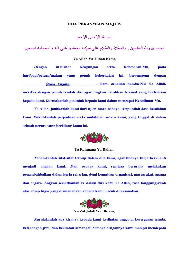 Puisi, esai, cerpen, film, drama, lagu, musik, talkshow televisi, siaran radio, seminar, … Doa Perasmian Apa2 Majlis Pdf