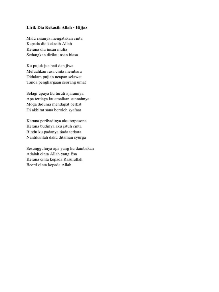 Malu rasanya mengatakan cinta · ku pujuk jua hati dan jiwa · selagi upaya ku turuti ajarannya · kerana peribadinya aku terpesona · sesungguhnya apa yang ku dambakan. Lirik Lagu Pdf