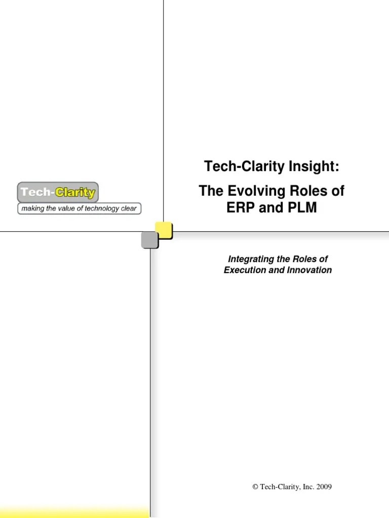 Tech-Clarity Insight ERP PLM | PDF | Product Lifecycle | Enterprise Resource Planning