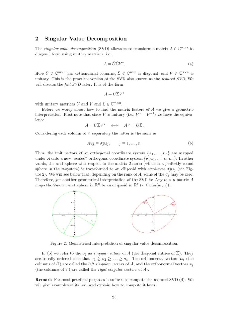 Singular Value Decomposition Geometry | PDF | Matrix (Mathematics) | Eigenvalues And Eigenvectors