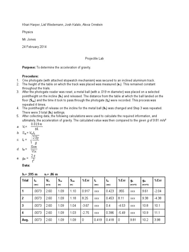 Projectile Lab | PDF | Force | Classical Mechanics