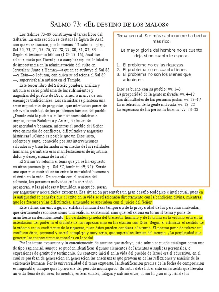 Salmo 73 | Descargar Gratis PDF | Salmos | Fe