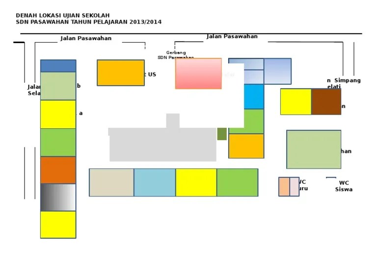 Desain gedung sekolah 3 lantai . Denah Lokasi Ujian Sekolah