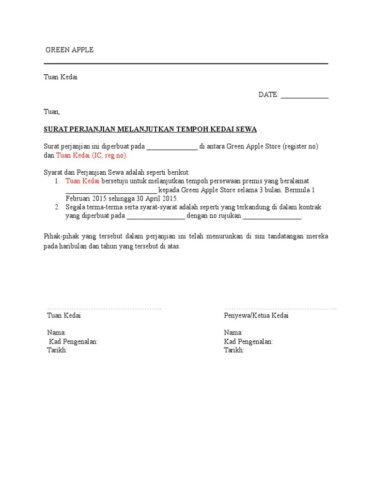 Contoh surat cuti tanpa gaji beserta contoh. Surat Melanjut Sewa Kedai Pdf