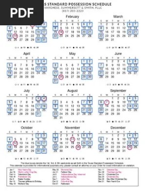 Calendar Of First Third And Fifth Weekends The attorney general texas calender is the very best reminder.