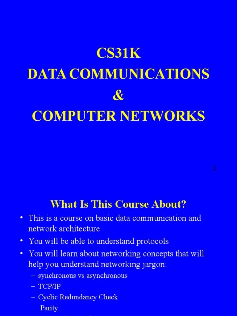 CS31K Data Communications & Computer Networks | PDF | Internet Protocol ...