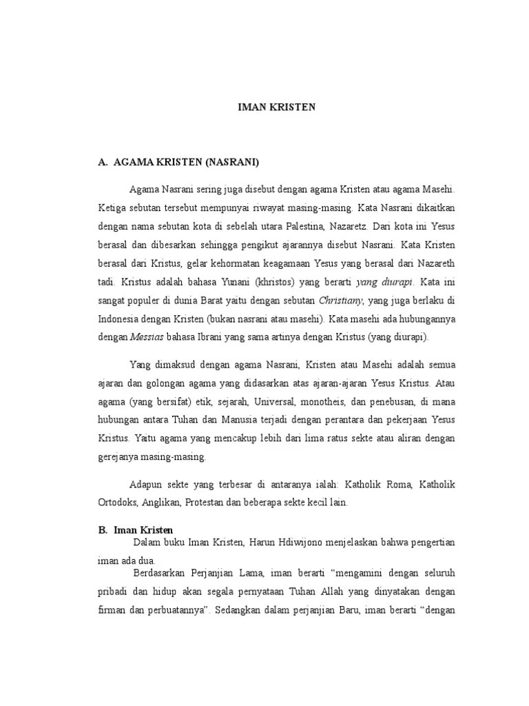 iman kristen dan alkitab mengajarkan beberapa presuposisi kedewasaan: Iman Kristen Pdf