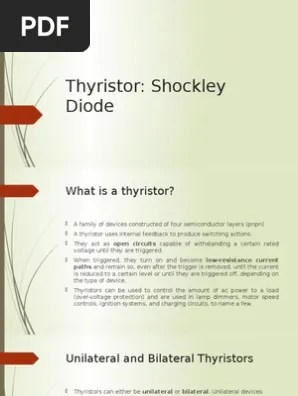Thyristor Shockley Diode Pptx Diode Electronic Oscillator