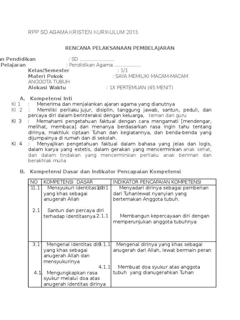 Silabus sd kelas i sampai vi semester 2full description. Contoh Rpp Sd Kurikulum 2013 Pdf