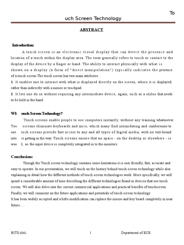 Understanding Touch Screen Technology: A Comprehensive Overview Of The ...