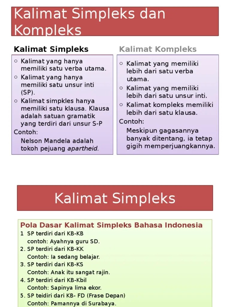 Kalimat Simpleks Dan Kompleks | PDF