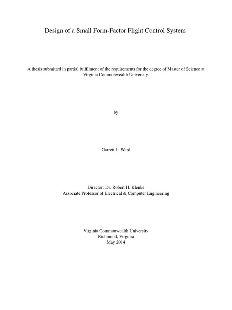 Design Of A Small Flight Control System | PDF | Unmanned Aerial Vehicle ...