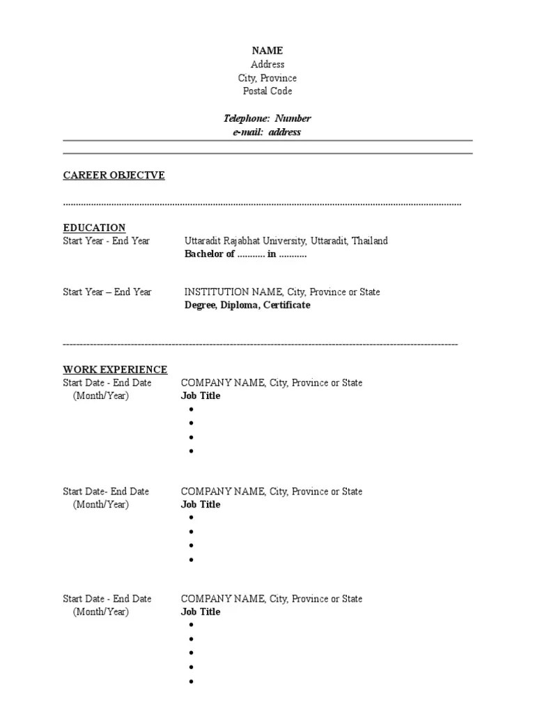 Resume template