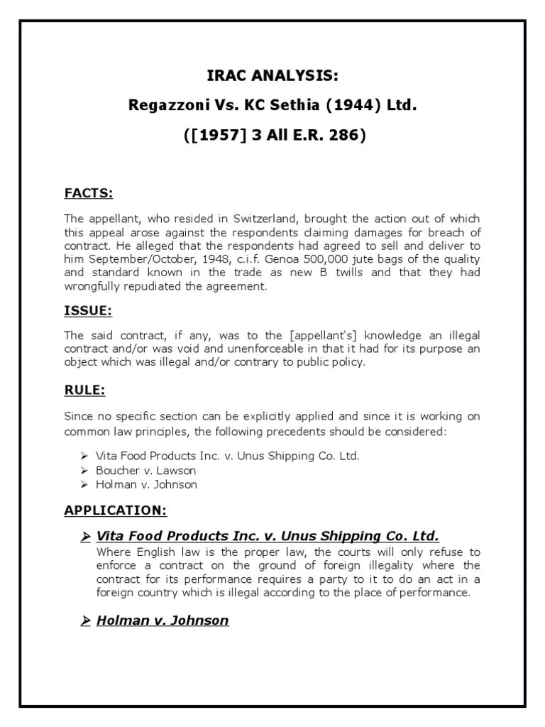 Irac Analysis (Law) | Lawsuit | Public Law