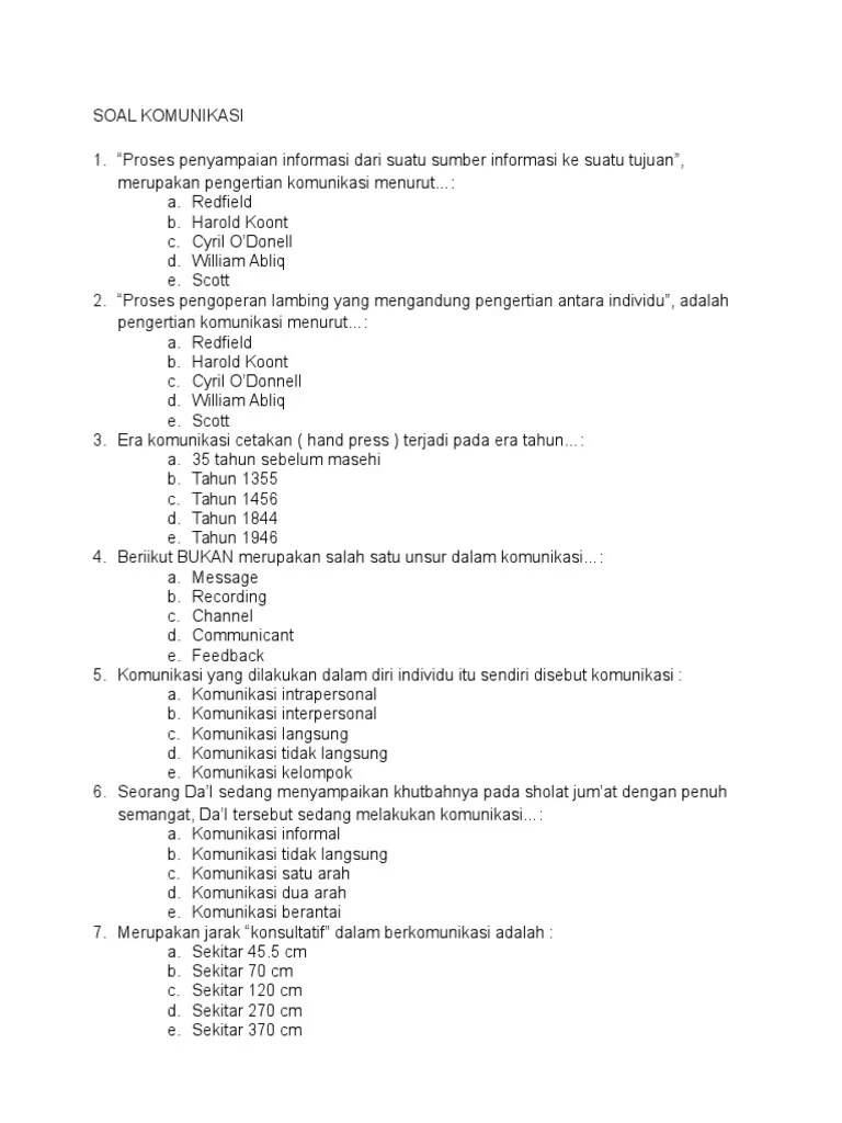 Contoh soal dan jawaban usbn ips kelas 12 smk sma tahun 2019 i. SOAL KOMUNIKASI KEPERAWATAN