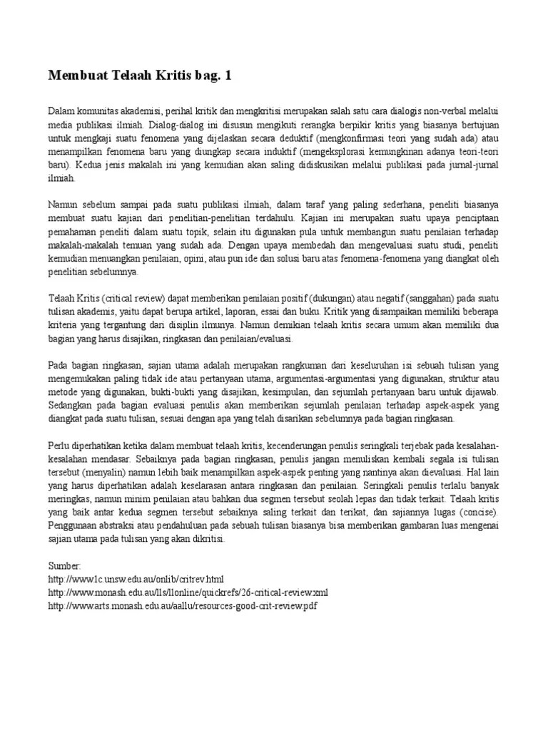 Membuat Telaah Kritis | PDF