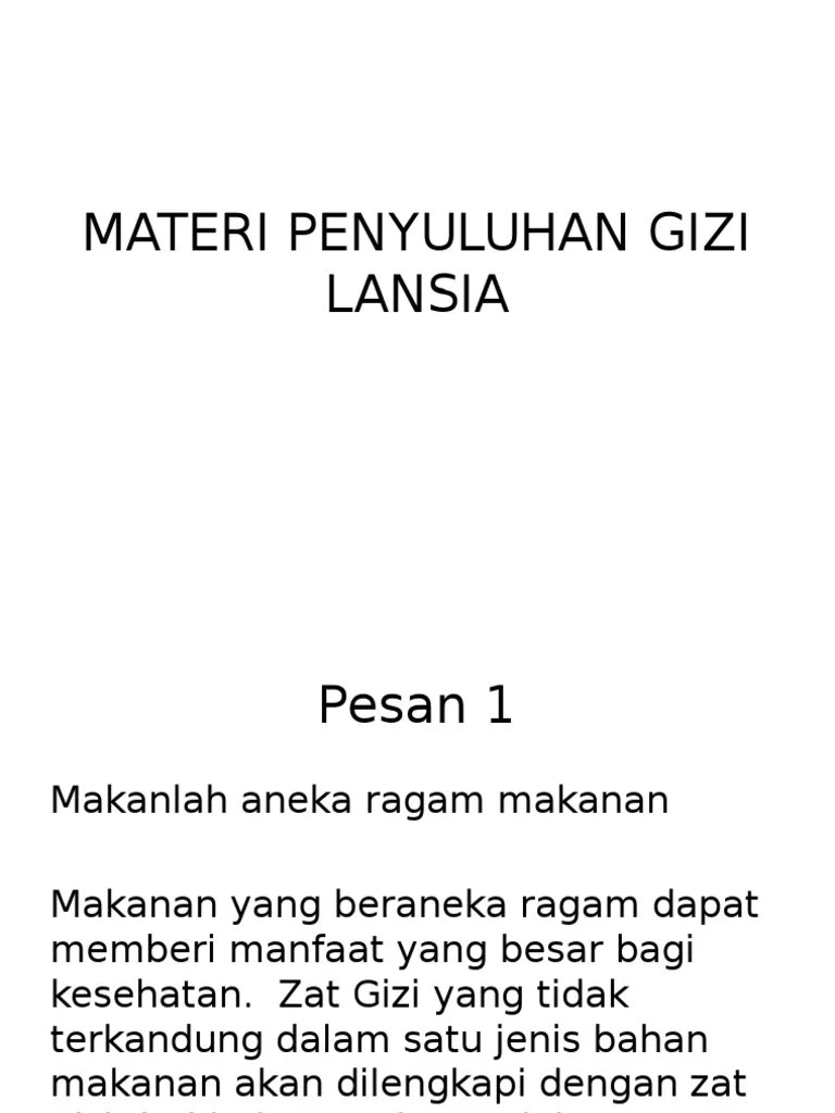 Bahan Penyuluhan Lansia | PDF