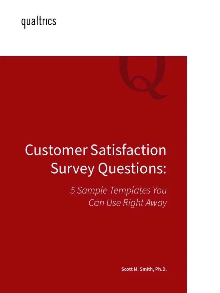 Customer Satisfaction Survey Questions | PDF | Market (Economics ...