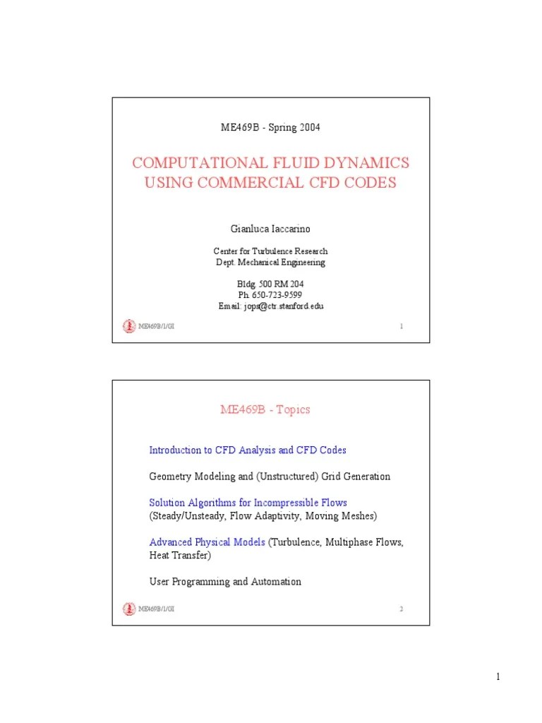 Computational Fluid Dynamics Using Commercial CFD Codes | PDF ...