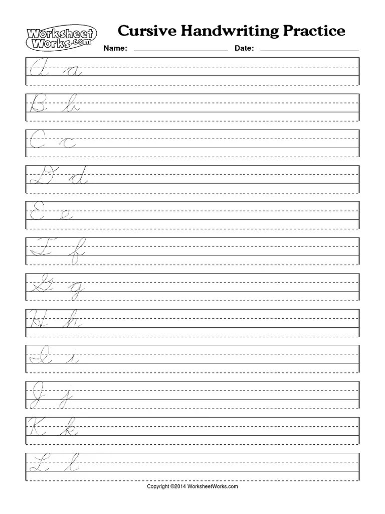 worksheet works cursive handwriting practice 1 pdf