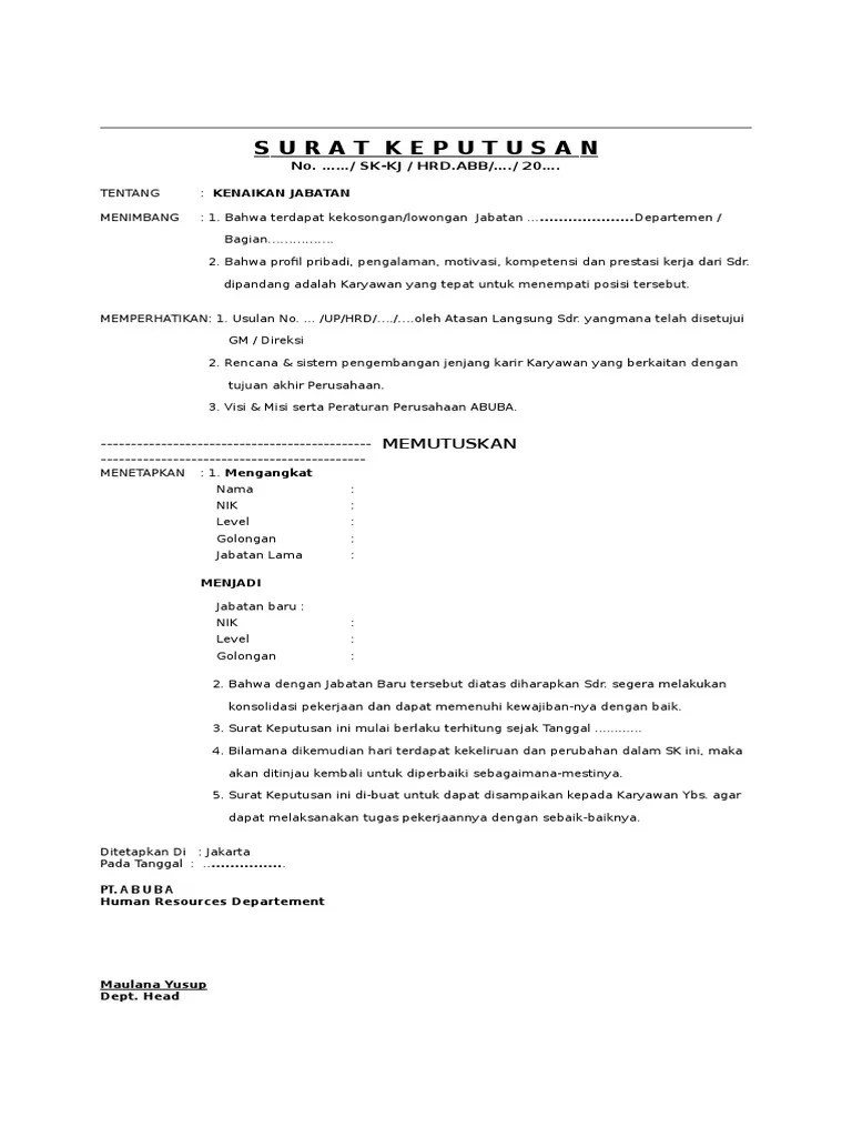 Kamis, 24 november 2016 contoh surat, masjid, sk edit. Contoh Surat Keputusan Direktur
