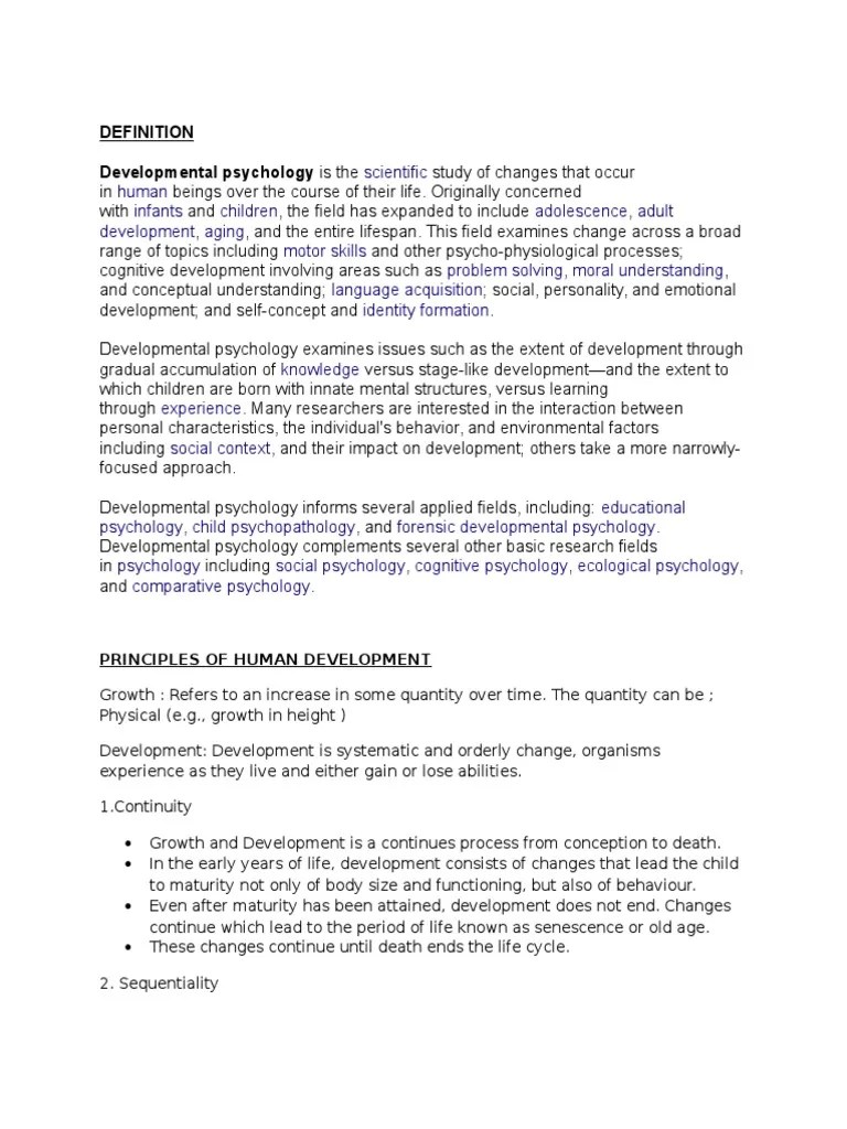 Developmental Psychology | PDF | Developmental Psychology | Personality Psychology