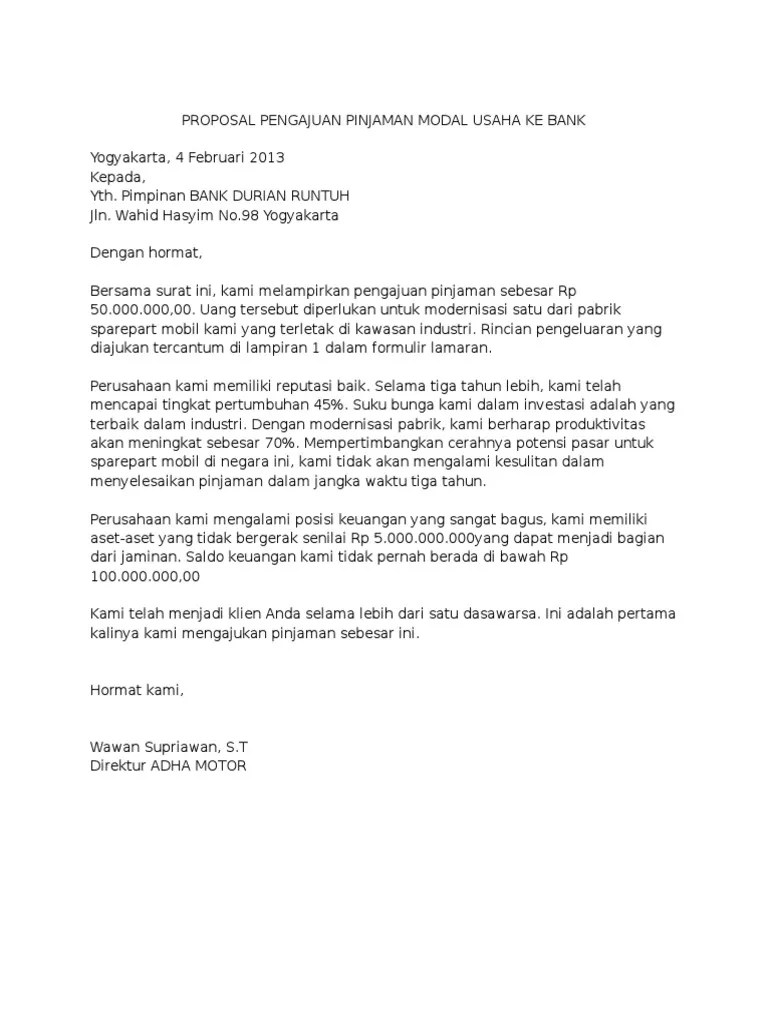Top Pdf Contoh Proposal Pengajuan Kredit Bank 123dok Contoh proposal pengajuan kredit usaha ke bank pdf.