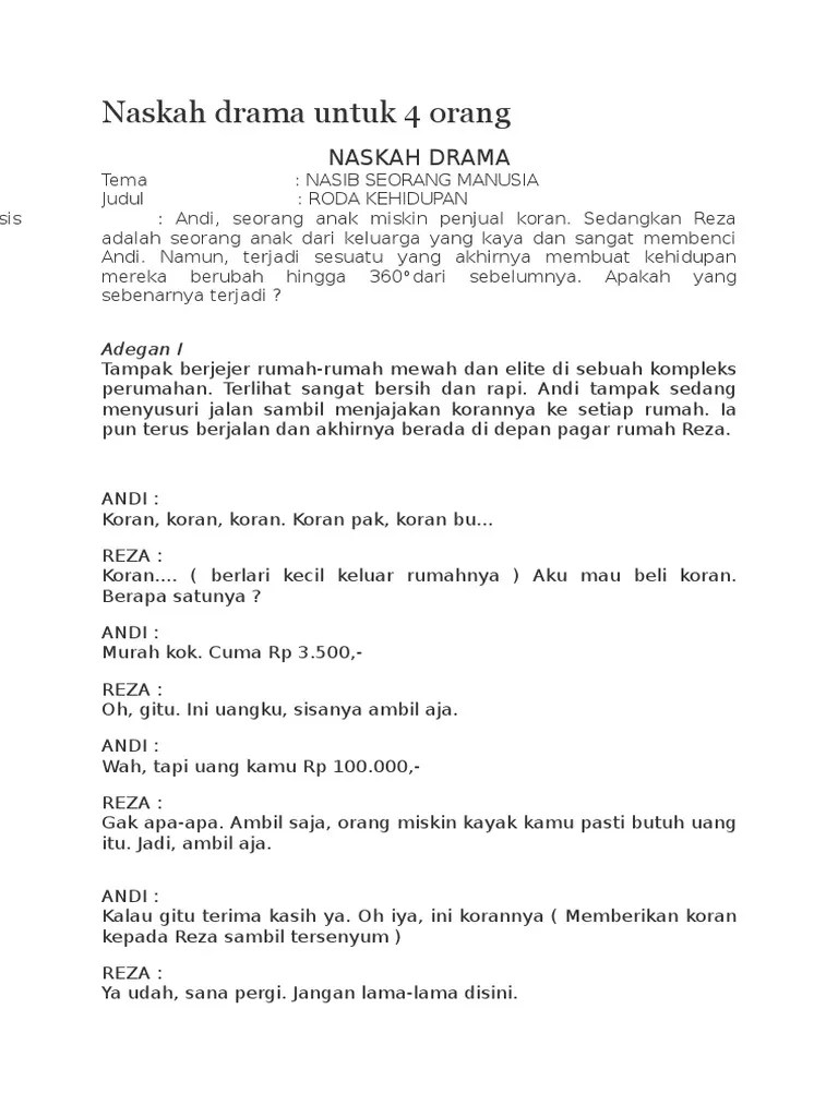 Naskah drama 4 orang tentang lingkungan sekolah. Naskah Drama Tentang Lingkungan Hidup Untuk 4 Orang Nasi