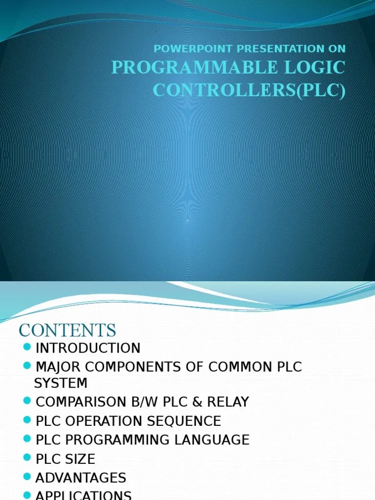 Programmable Logic Controllers (PLC) : Powerpoint Presentation On | PDF ...
