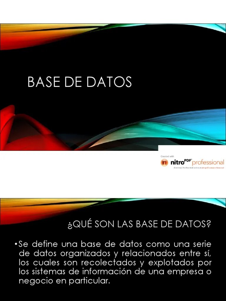 Base De Datos | PDF | Bases De Datos | Ingeniería Informática