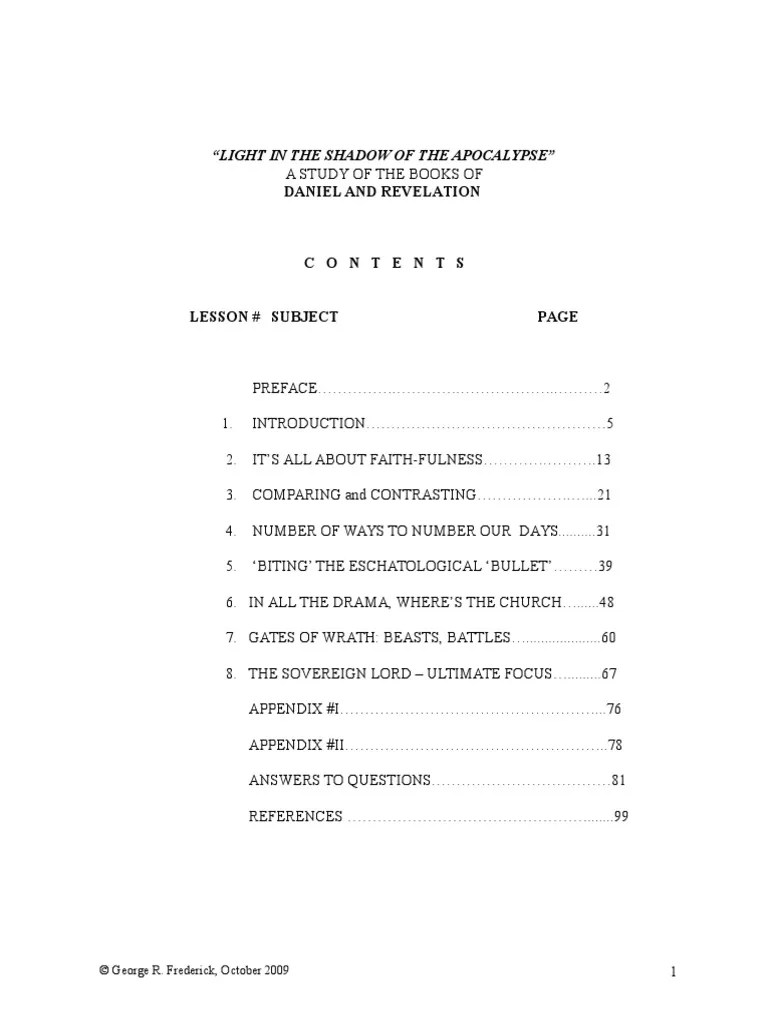 A Study Of The Books Of Daniel & Revelation | PDF | Shadrach, Meshach, And Abednego | Book Of ...