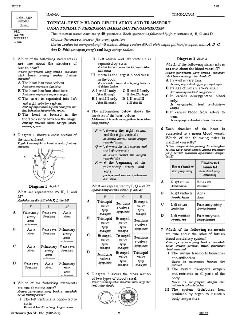Bab 1 ransangan dan gerak balas · bab 2 respirasi · bab 3 pengangkutan. Ujian Topikal Sains Bab 2 Tingkatan 3 Pdf