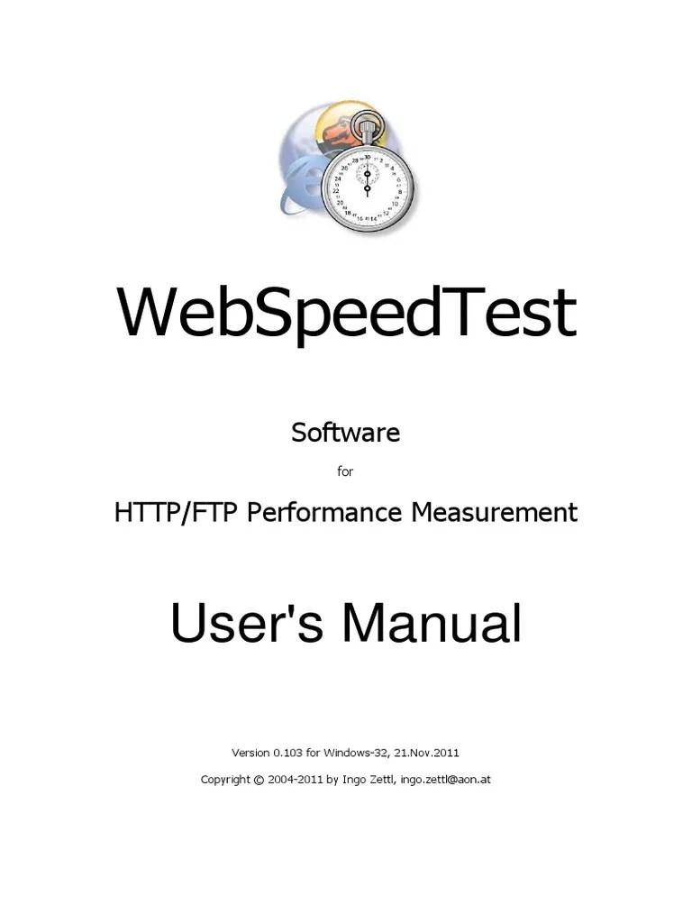 WebSpeedTest UserManual 0.103 | PDF | Hypertext Transfer Protocol | Internet Explorer