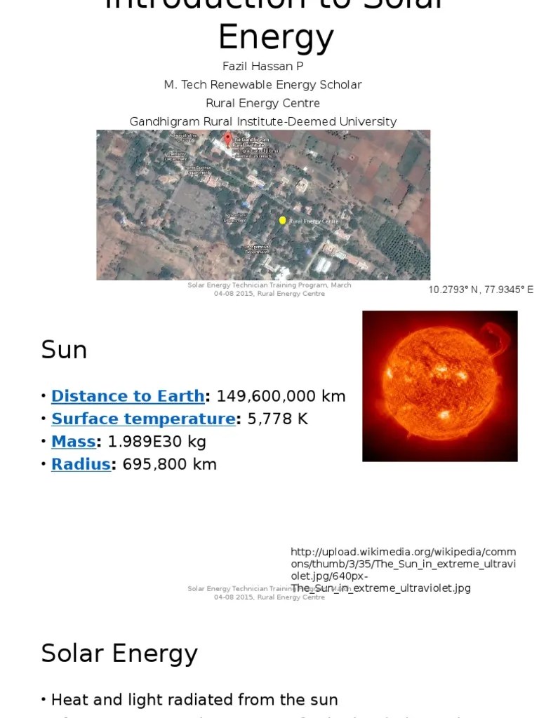 Introduction To Solar Energy | PDF | Sun | Angle