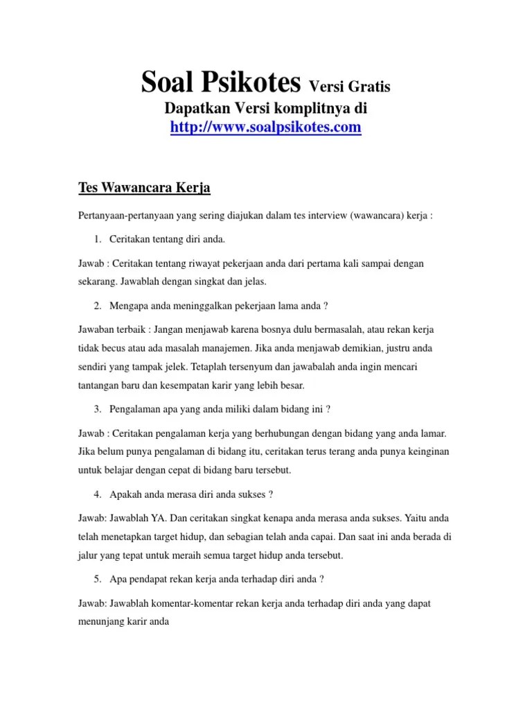 Tes psikotes kepribadian, contoh tes psikotes di mitra 10, soal tes matematika melamar kerja, tes psikotes gambar pohon,. Soal Psikotes Download Gratis Pdf